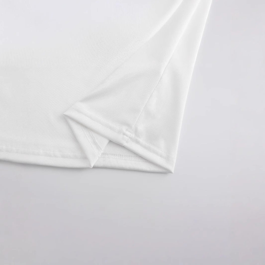 Dame Crop-T-skjorte med moderne bydesign Skjora