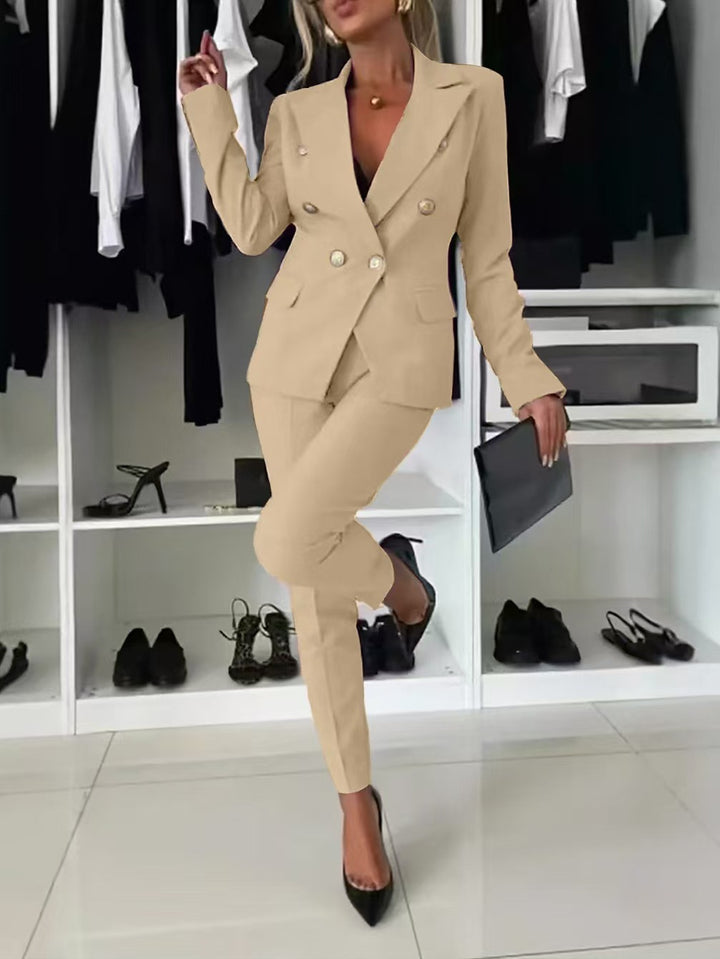 Dame elegant dress-set med dobbel knappestolpe og skreddersydd passform Skjora
