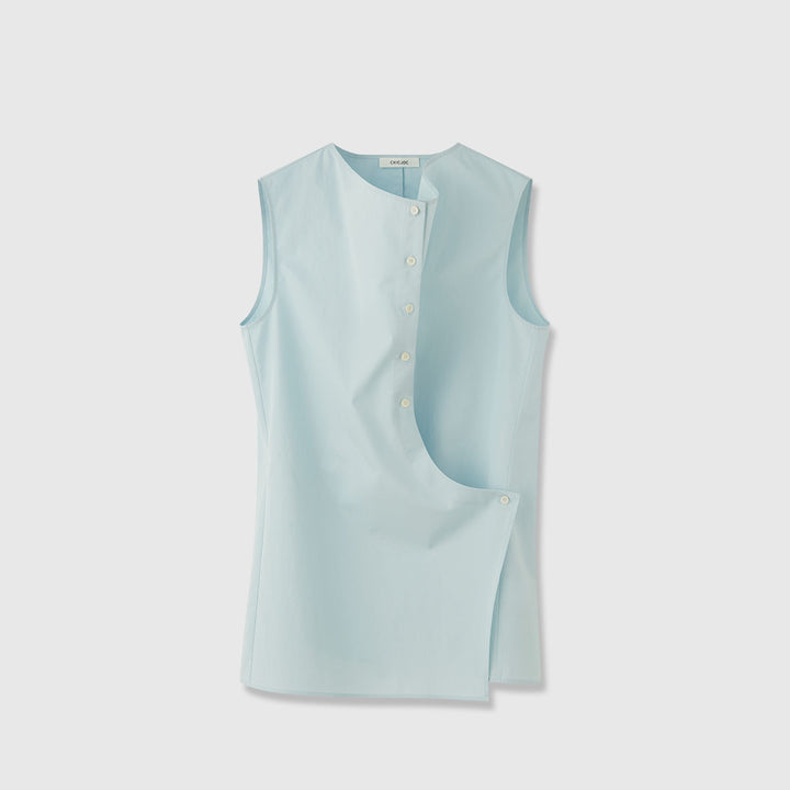 Dame Elegant ermeline skjorte med asymmetrisk snitt Skjora