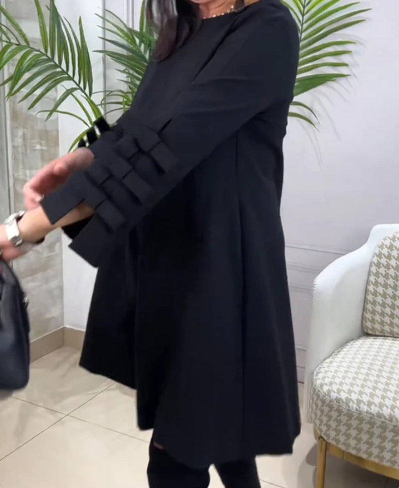 Damer elegant kjole med dekorative volanger detaljer Skjora
