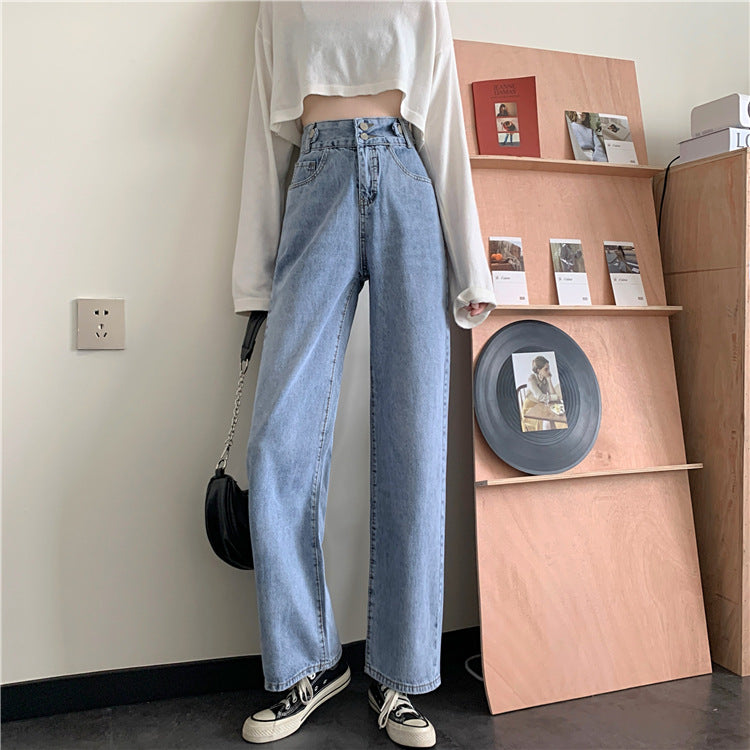 Damer Høy Midje Bootcut Jeans Skjora