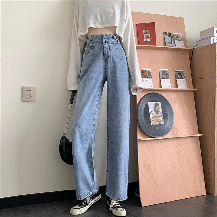 Damer Høy Midje Bootcut Jeans Skjora