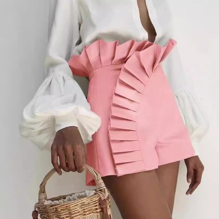 Dame volangshorts med asymmetrisk snitt Skjora