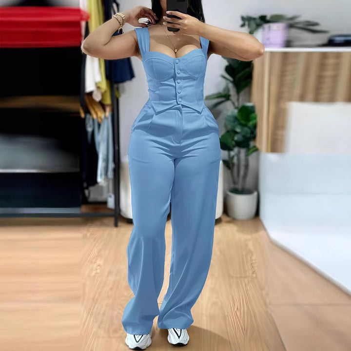 Dame Elegant og figurnær Jumpsuit Skjora