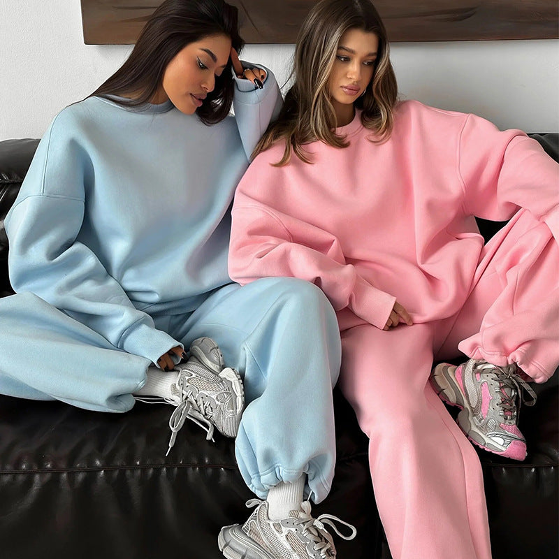 Dame Casual Oversized Sweatshirt og Joggebukser Set Skjora