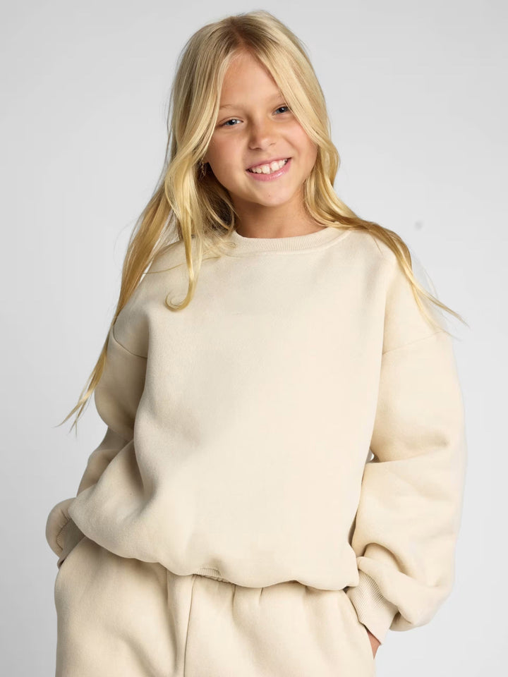 Dames avslappet sweatshirt med droppede skuldre og mykt materiale