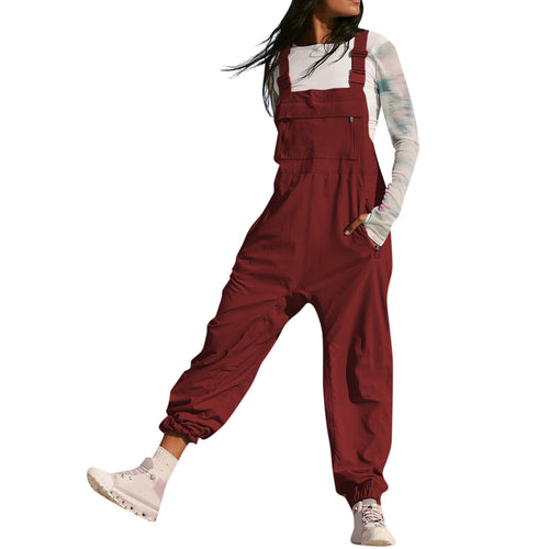 Dame Løs Jumpsuit med praktiske lommer og elastisk kant Skjora