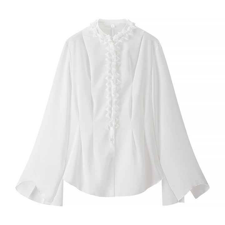 Dame Elegant Bluse med Volang detaljer Skjora