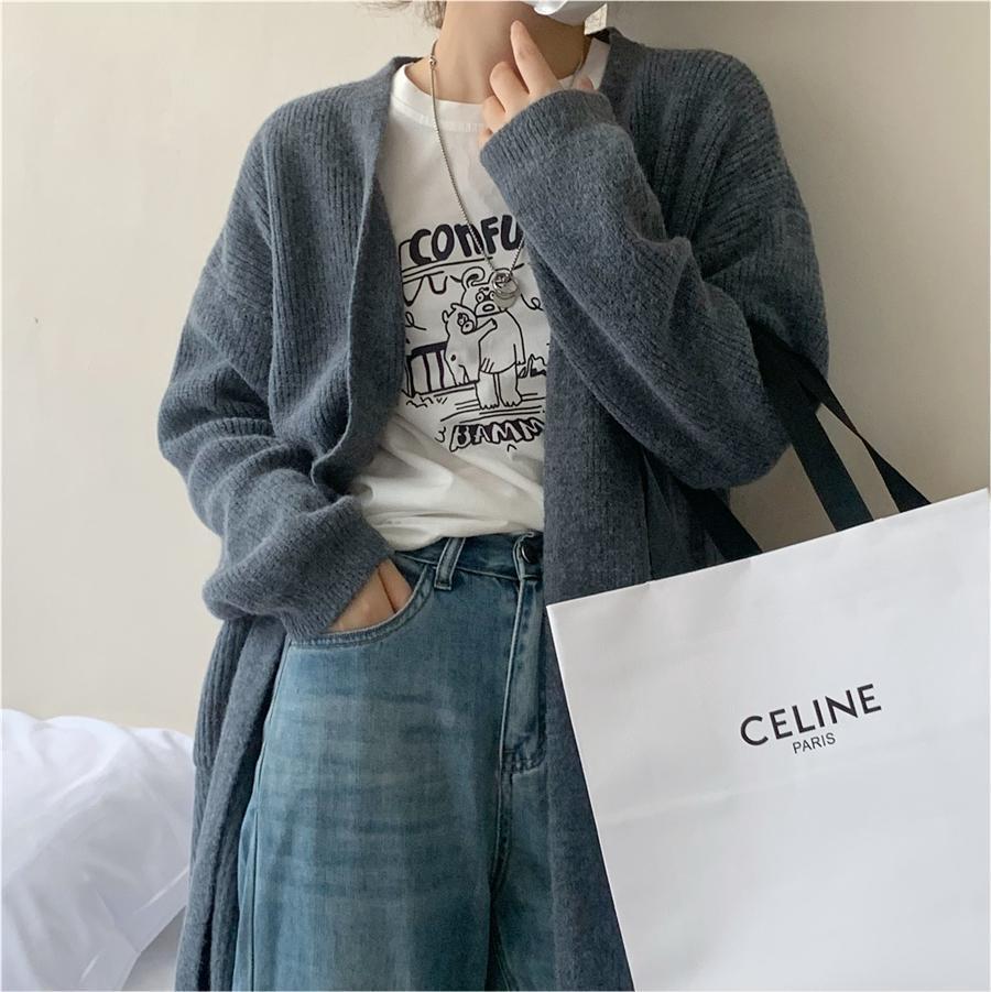 Damer chunky strikket cardigan med lommer og trendy snitt Skjora