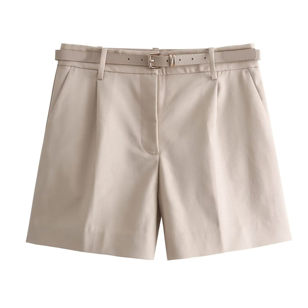 Damer elegante shorts med praktisk belte Skjora
