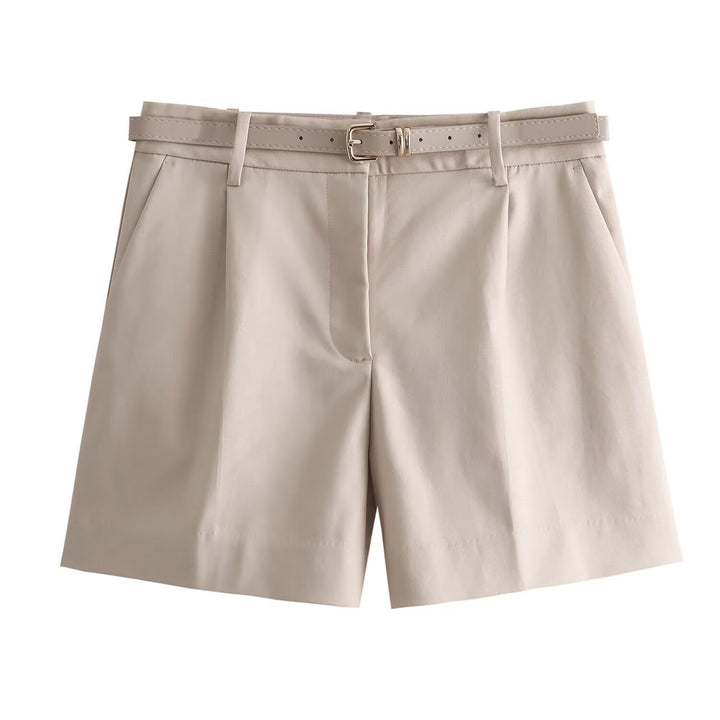 Damer elegante shorts med praktisk belte Skjora