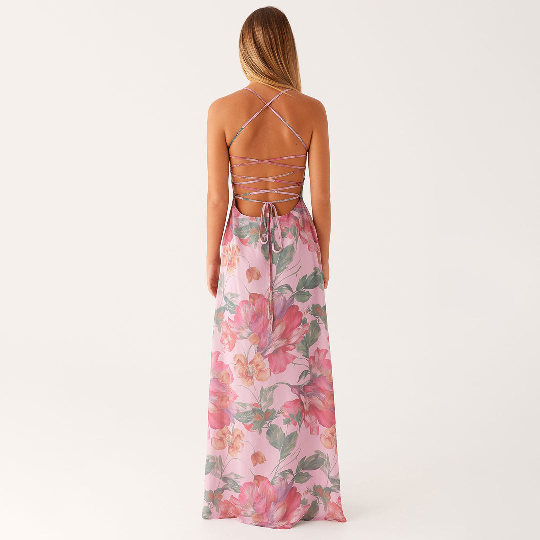 Dame Maxikjole med blomstermønster Skjora
