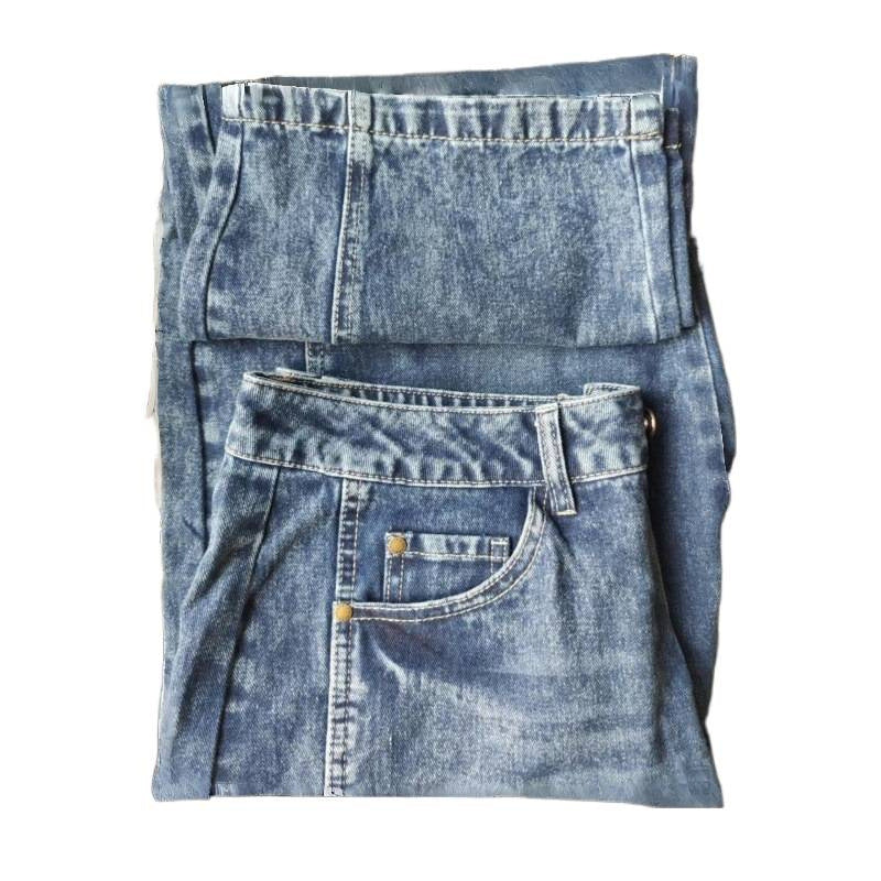 Dame Bredde High-Waist Jeans i Vintage-look med uvanlig vaskemetode Skjora