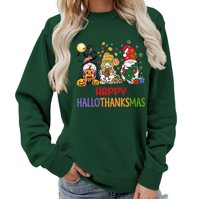 Dame sweatshirts med muntert feriedesign Skjora