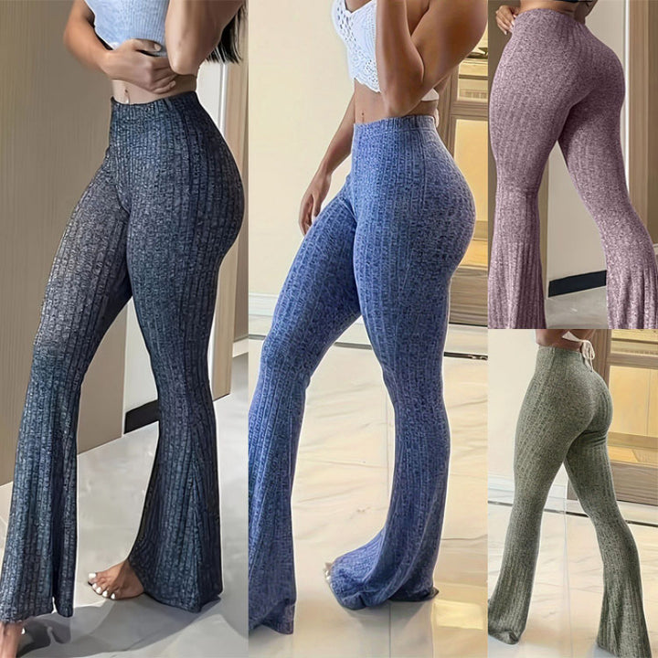 Dame Leggings med høy midje og stilig buksesjekkdesign Skjora