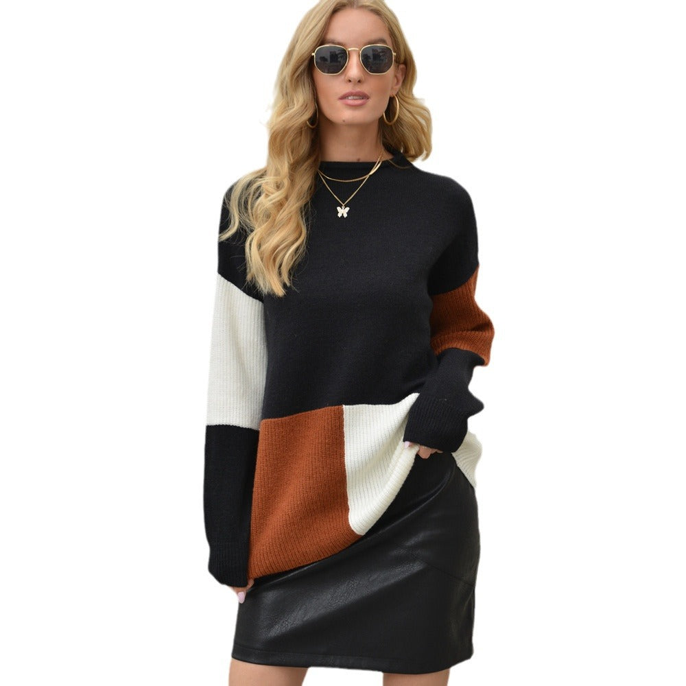 Damer casual genser med fashionable color block-elementer Skjora