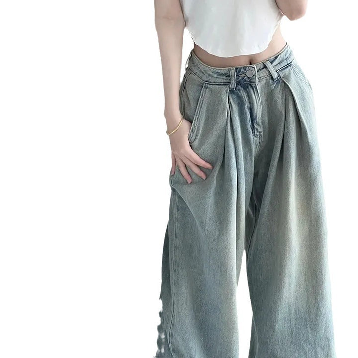Damer Bred Klipping Høy Midje Jeans Skjora