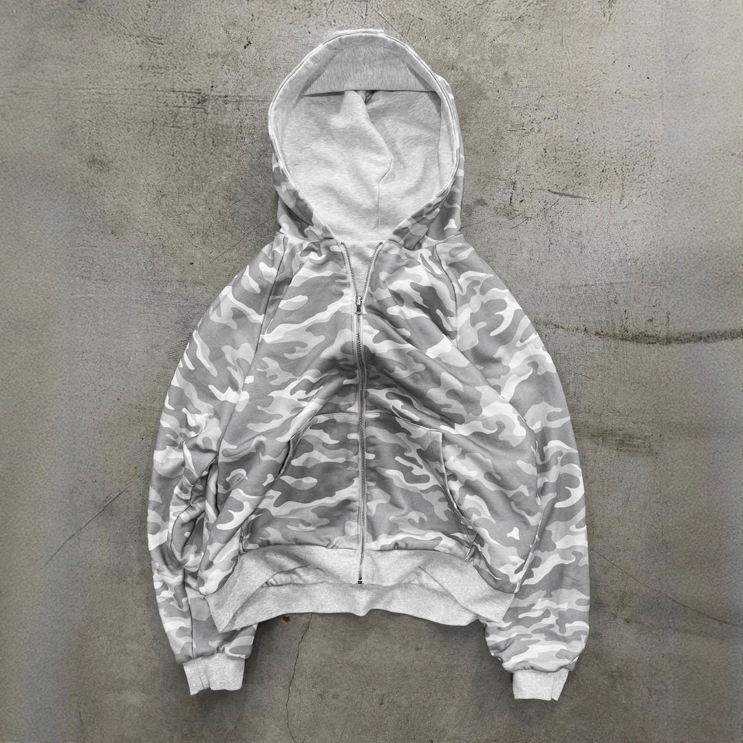 Dame hettejakke i moderne camouflasjedesign Skjora