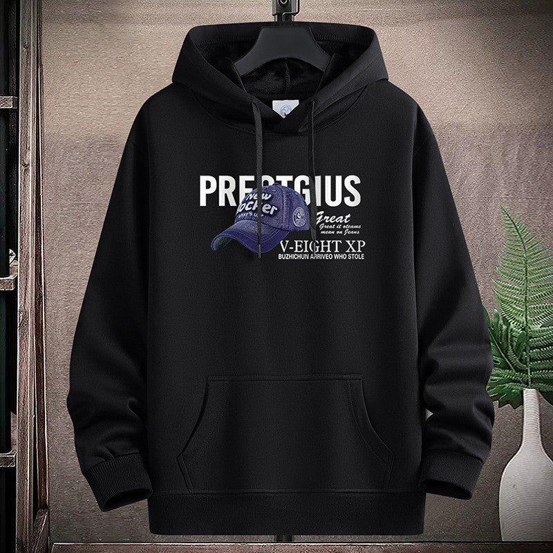 Damegen hettegenser med kreativ grafisk design og praktiske kenguru-lommer Skjora
