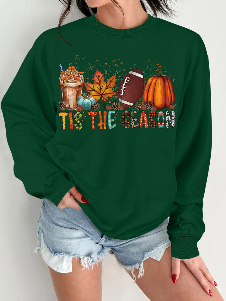 Dame sweatshirt med høstmotiv og avslappet snitt Skjora