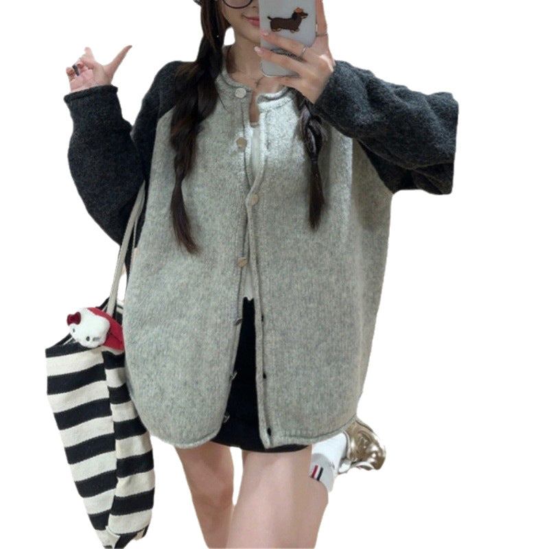 Kvinnes ull oversized jakke med knappelukking og avslappet snitt Skjora