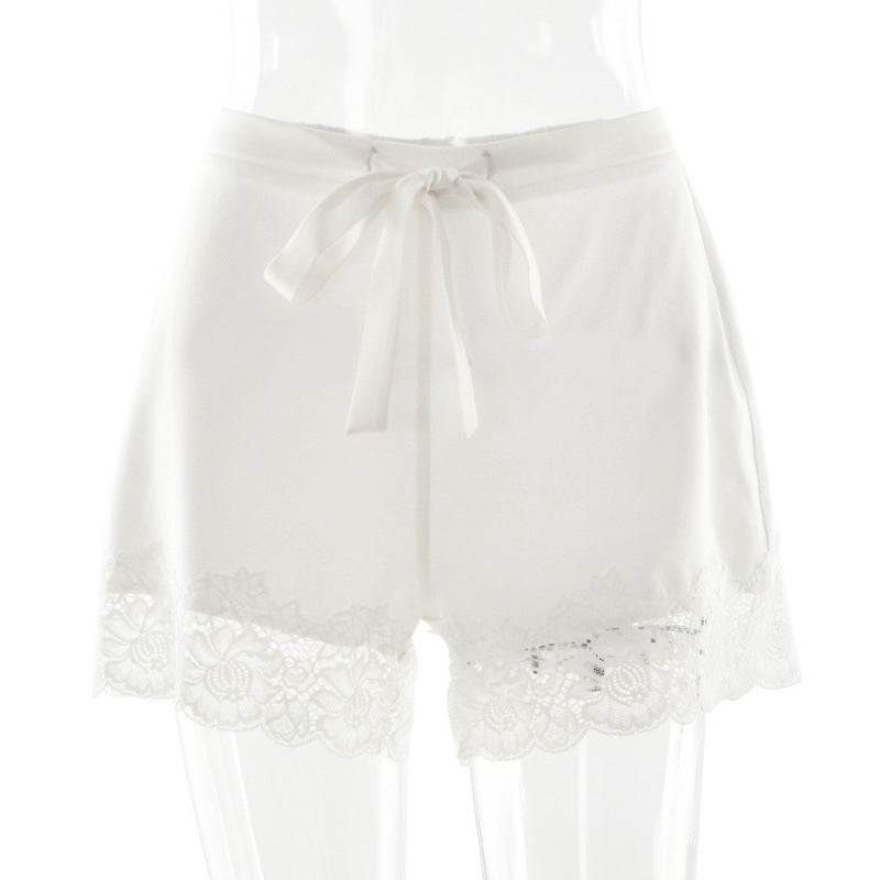 Dame luksus nattshorts med elegant spissdetalj Skjora