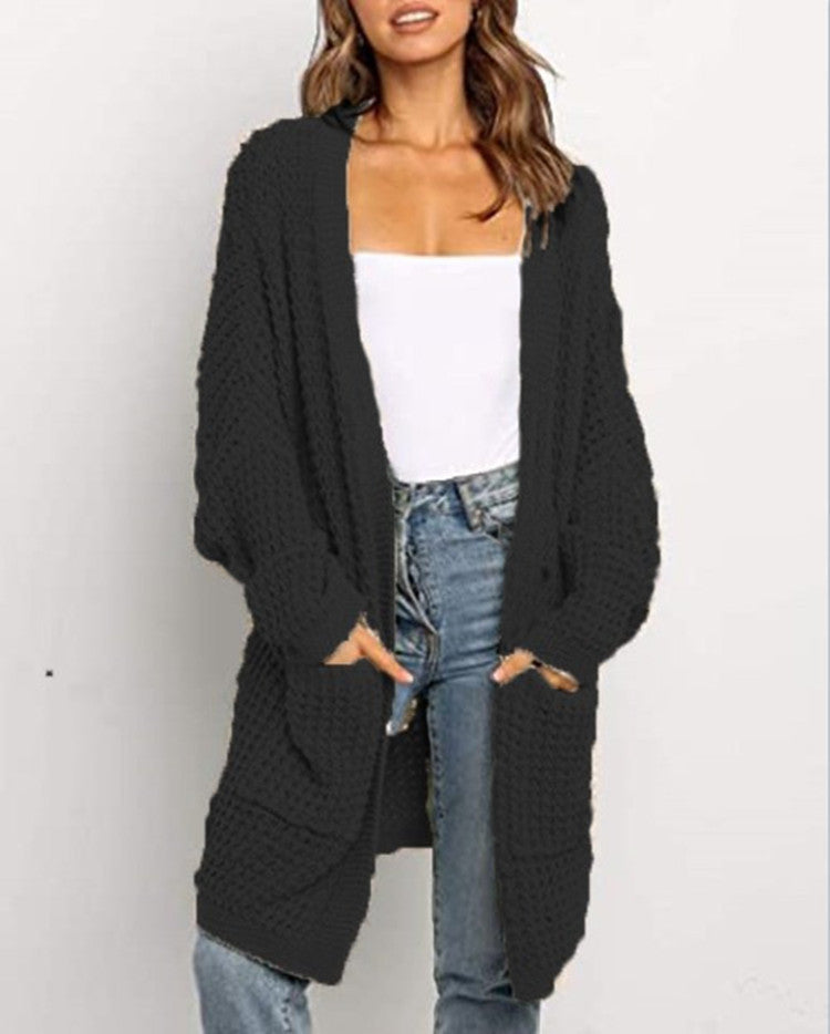 Dame chunky strikket cardigan med praktiske lommer og løs passform Skjora