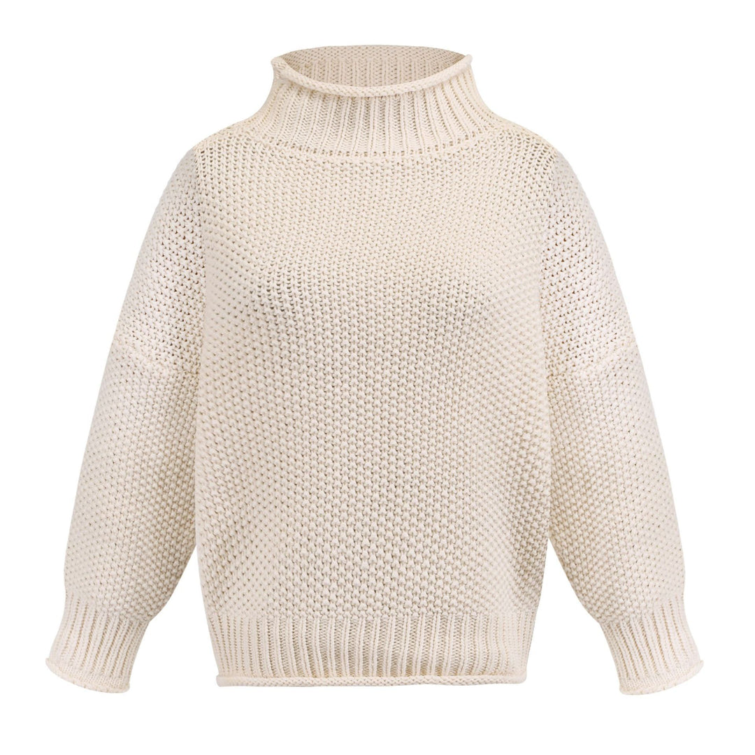 Dame chunky strikket turtleneck genser med en avslappet passform Skjora