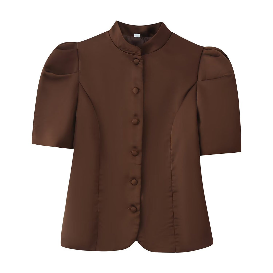 Dame Blazer med pufferm og elegant ståkrage Skjora