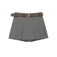 Dame elegante shorts med dekorativ belte Skjora