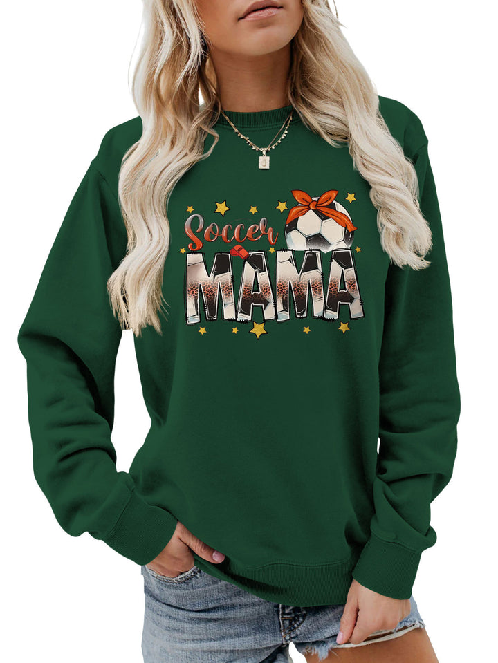 Dame sweatshirt med iøynefallende "Soccer Mama" trykk og komfortabel passform Skjora