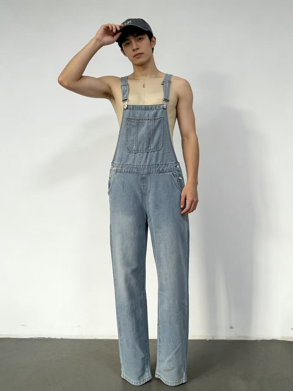 Herren Casual Bomull Dungarees Skjora
