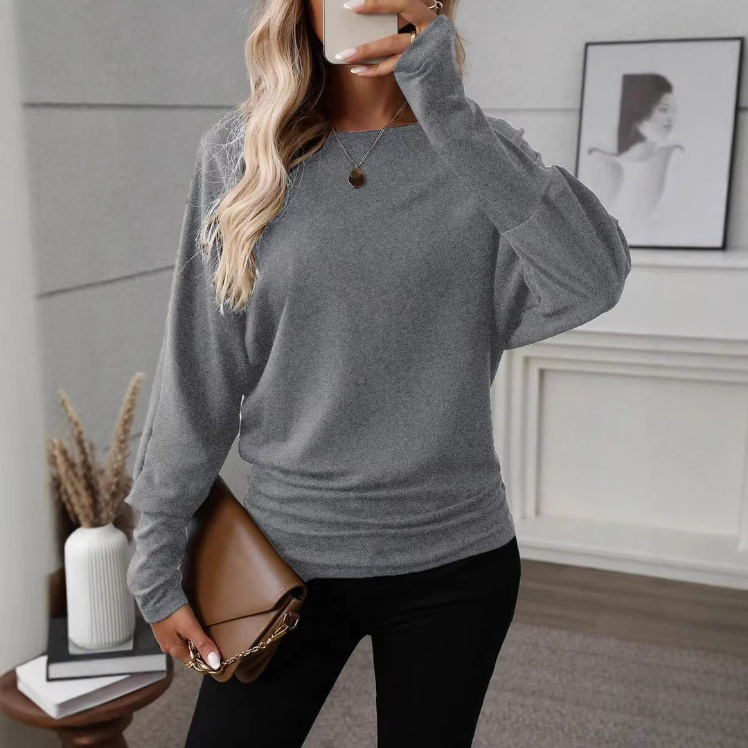 Kvinnes Casual Langermet Skjorte med Løs Passform og Elegant Silhuett Skjora