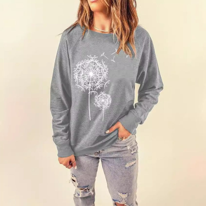 Kvinne sweatshirts med elegant løvetannmotiv Skjora
