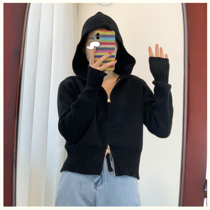 Dame hoodie med moderne glidelås og tilpasset passform Skjora