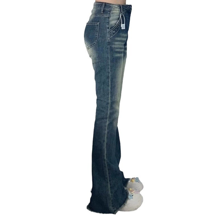 Dame Høy Midje Bredbente Jeans Skjora