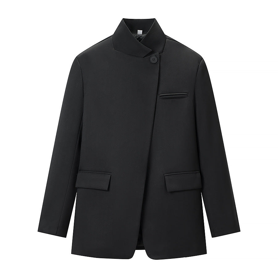 Dame Mote Blazer Jakke i Casual Stil med Praktiske Lommer Skjora