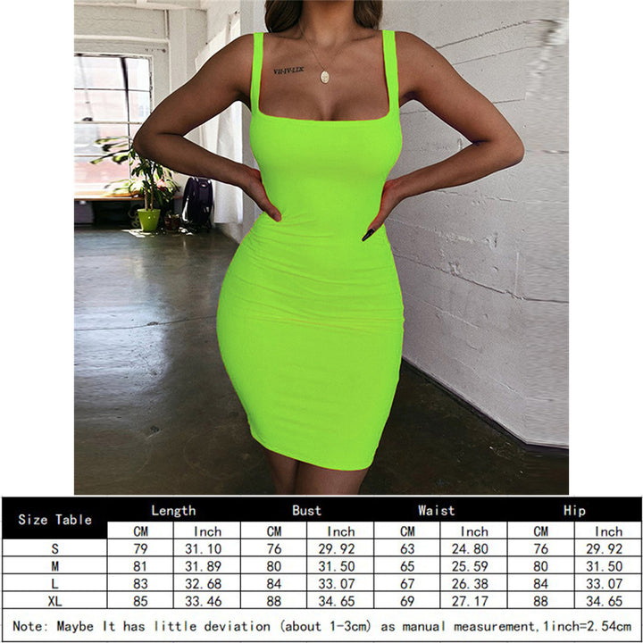 Dame Bodycon Minikjole med brede stropper og innsnevret silhuett Skjora