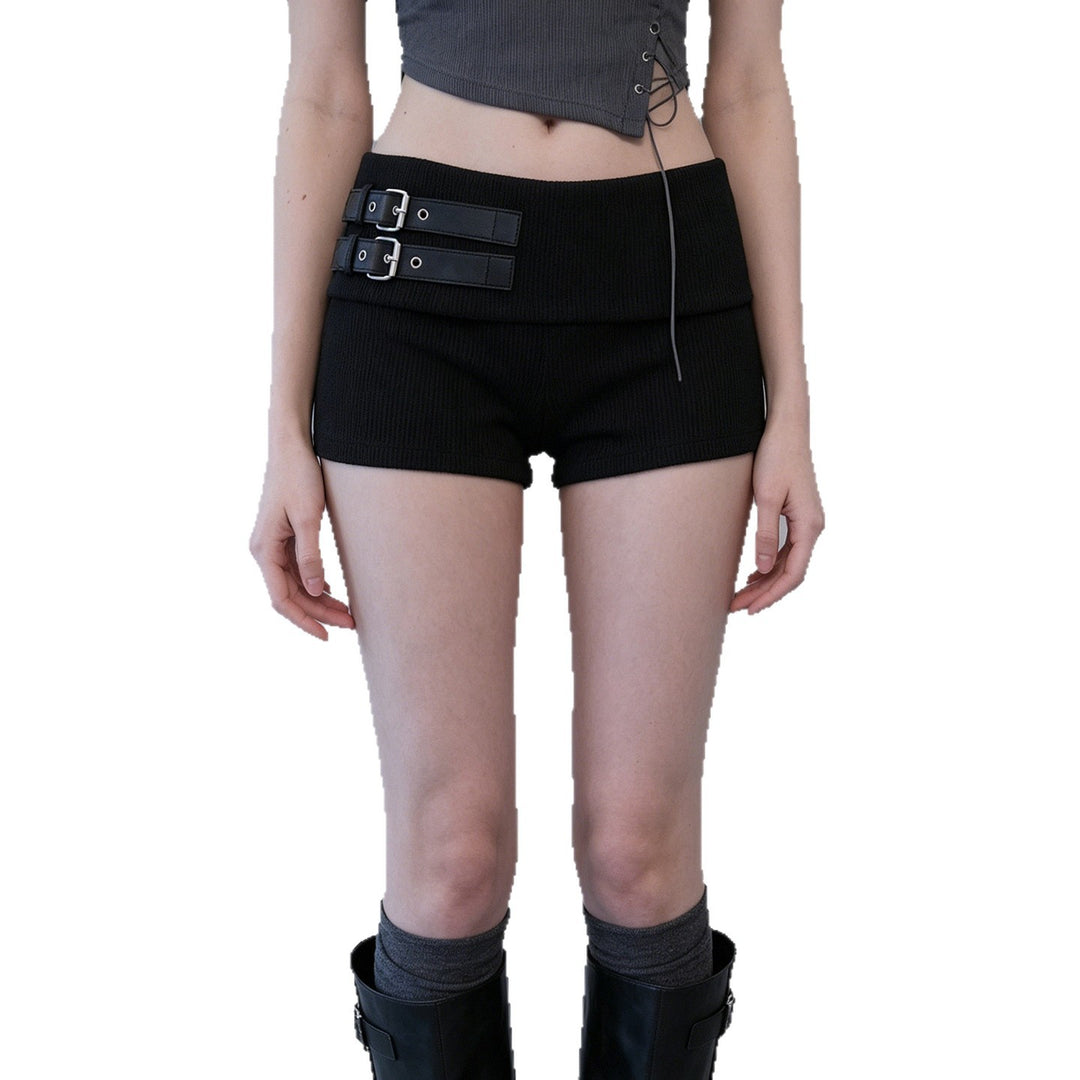 Dame sporty shorts med moderne beltedesign og høy midje Skjora