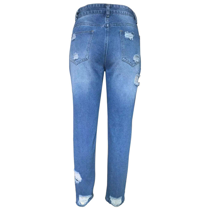 Women's Distressed Boyfriend Jeans Skirt