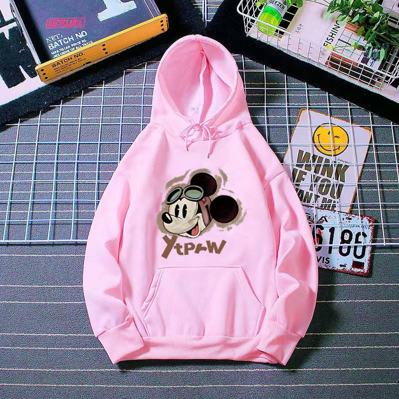 Dame hette hettegenser med kreativt Mickey Mouse-motiv Skjora