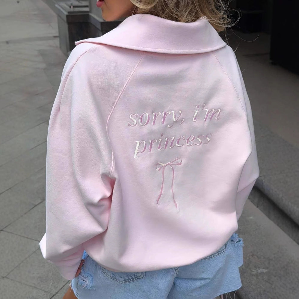 Dame fritid sweatshirt med brodert tekst Skjora