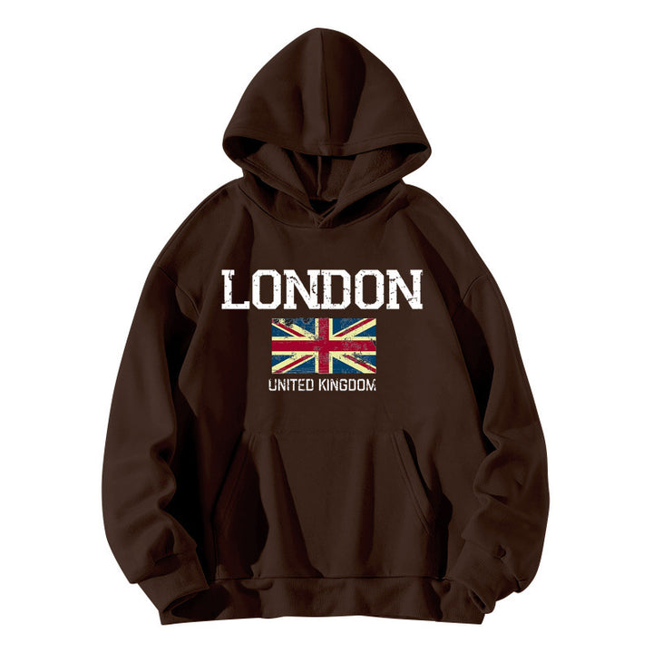 Damehoodie for kvinner i urban London stil med kengurulomme og komfortabel passform Skjora
