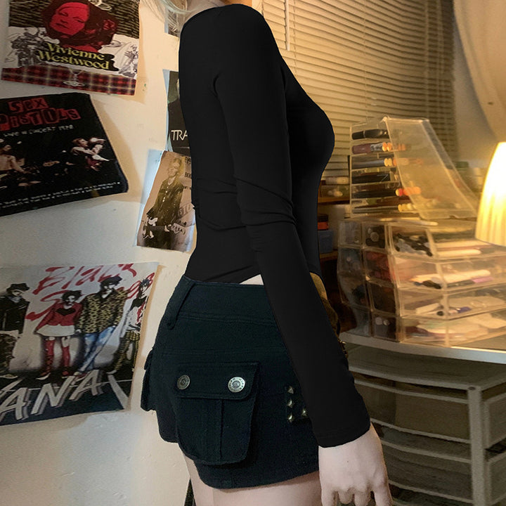 Damer Elegant Langermet Bodysuit med dekorativt bånd Skjora