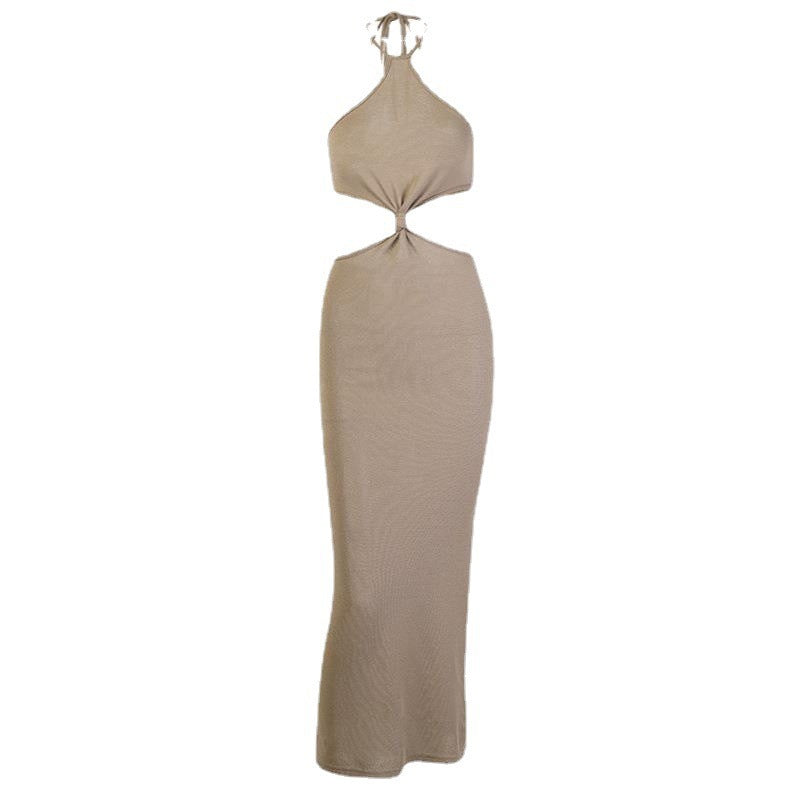 Dame maxikjole med cut-out design og elegant knutedetail Skjora