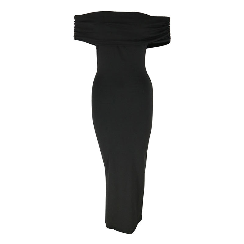 Dame Off-Shoulder Maxikjole med raffinerte volanger detaljer Skjora
