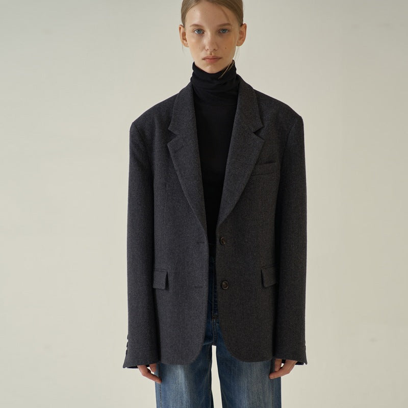 Damer elegant kasse blazer laget av høy kvalitet stoff Skjora