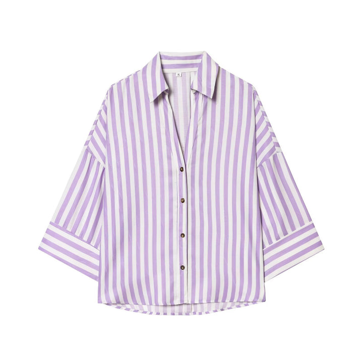 Dame skjorte-bluse med avslappet snitt og elegante 3/4-ermer Skjora