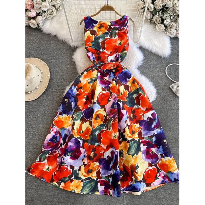 Dame Maxi-kjole med floral design og elegant snitt Skjora