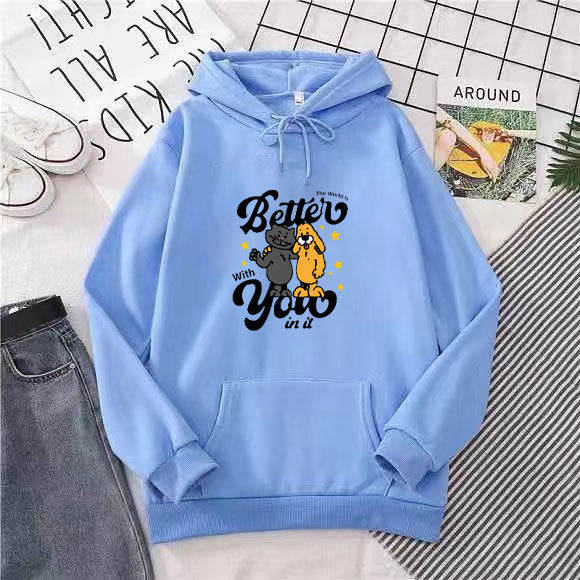 Damen Kapuzenpullover mit verspieltem Tiermotiv Skjora